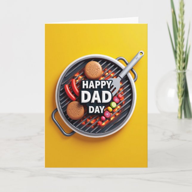 Grill Glad Pappas Dag Bildkort Kort (Framsida)