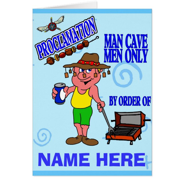 Grill Guy Man Cave Hälsningskort (Framsidan)