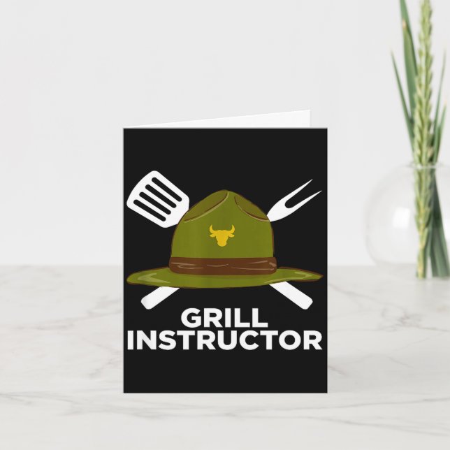 Grill instruktör rolig bbq pitmaster grillande pap kort (Framsida)