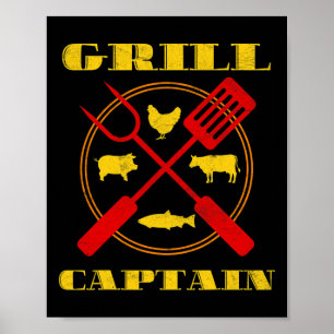 Grill kapten Bbq Grilling Poster