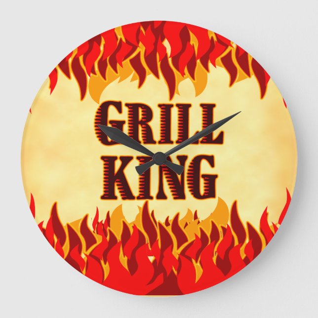 Grill King BBQ Röda Flammor Väggur (Framsida)