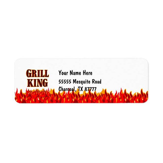 Grill Kung BBQ Slogan Returetiketters Returadress Etikett (Framsidan)