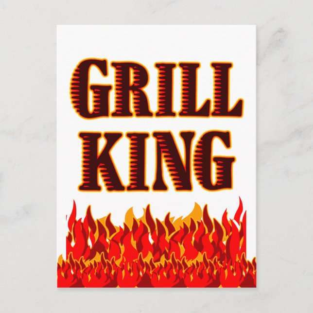 Grill Kung Flames BBQ Sayed Postcard Vykort (Framsida)