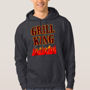 Grill Kung Red Flames BBQ Sayed Sweatshirt Med Luva