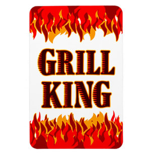 Grill Kung Red Flames Fridge Magnet