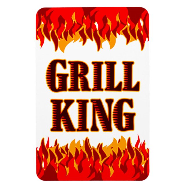 Grill Kung Red Flames Fridge Magnet (Vertikal)