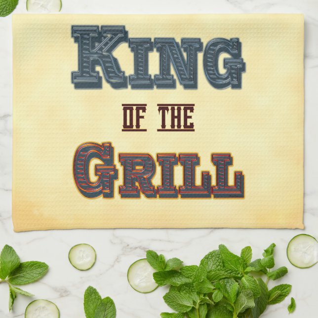 Grill Kung Red Flames Kitchen Towel Kökshandduk (Vikta)