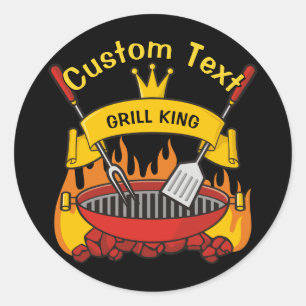 Grill Kung Runt Klistermärke