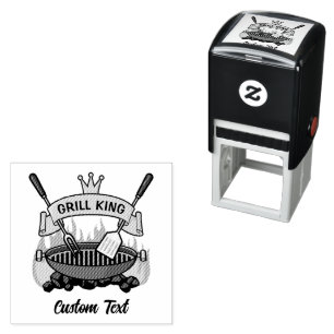 Grill Kung Självfärgande Stämpel