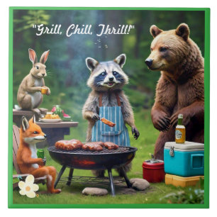 "Grill, kyla, Vild" Kakelplatta