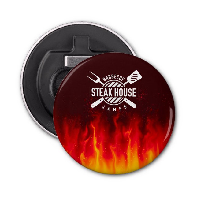 Grill Master - Anpassningsbar BBQ Flames Flasköppnare (Framsidan)