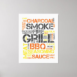 Grill Master BBQ-typografi Canvastryck