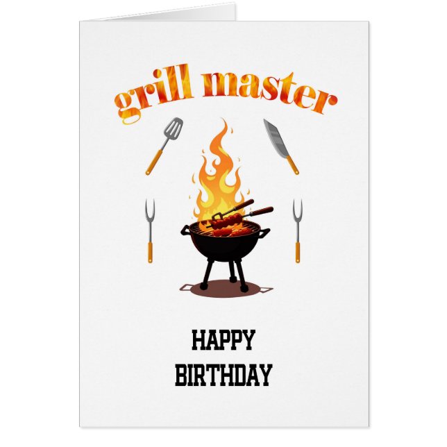 Grill Master Birthday Hälsningskort (Framsidan)