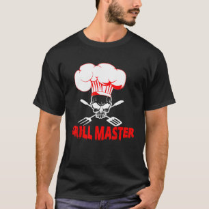 Grill Master Chef Skull Scary Cook Halloween Costu T Shirt