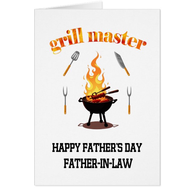 Grill Master Far i Law Fars dag Hälsningskort (Framsidan)