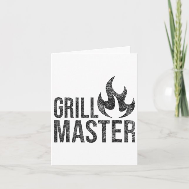 Grill Master Flame Barbecue Bbq Smoke Char Open Fi Kort (Framsida)