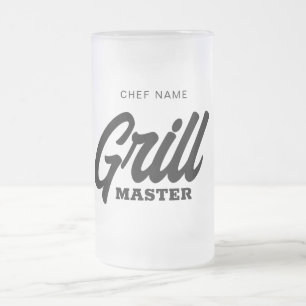 Grill Master glass ölstein mugg för BBQ-kock
