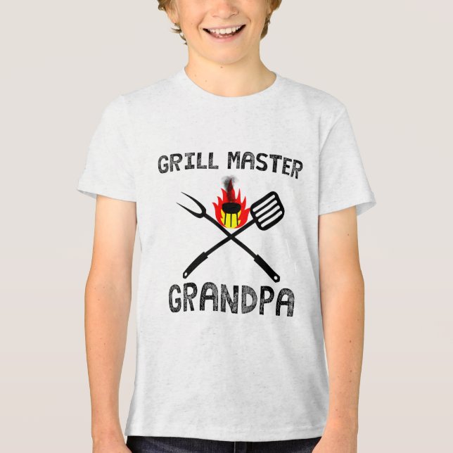 Grill Master Grandpa Gift Manar Summer Bbq Grillin T Shirt (Framsida)