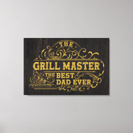 Grill Master och Best Pappa AldriFar Black Canvastryck