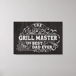 Grill Master och Best Pappa AldriFar Black Canvastryck