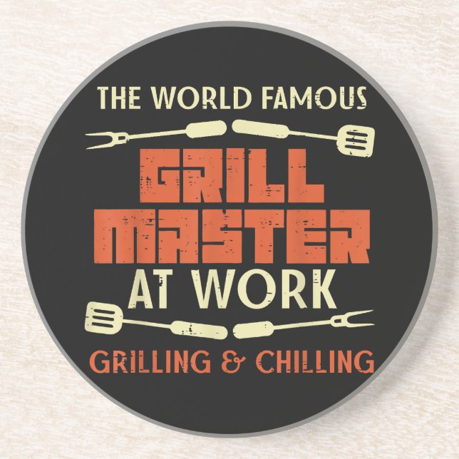 Grill Master på Work Grilling Chilling Funny Bbq P Underlägg (Framsidan)