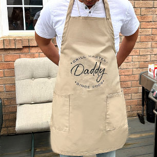 Grill Master Pappa Anpassningsbar Year Personlig Långt Förkläde