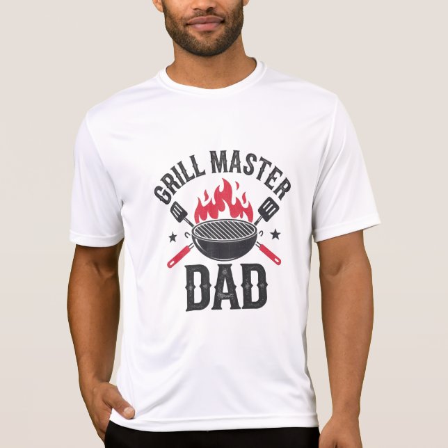 Grill Master Pappa - Funny BBQ Fars dag Gift T Shirt (Framsida)