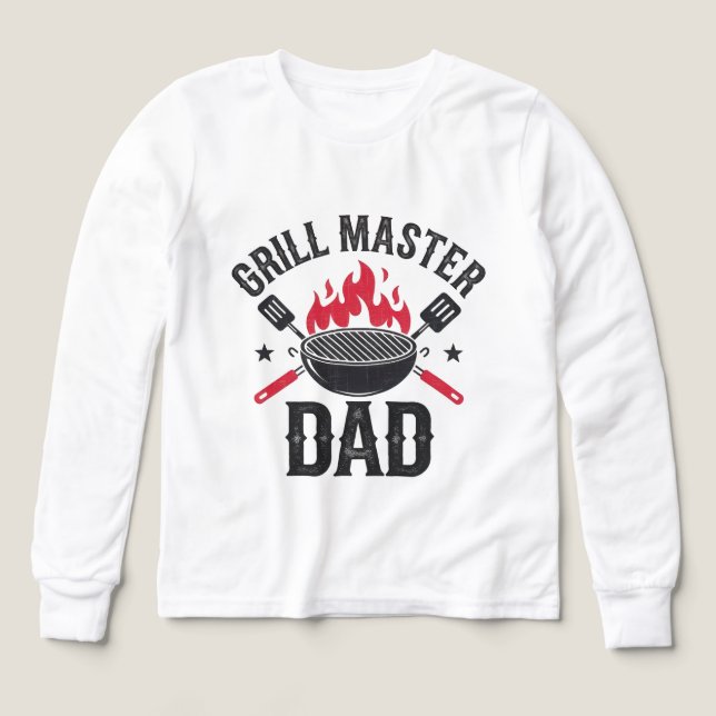Grill Master Pappa - Funny BBQ Fars dag Gift T Shirt (Design framsida)