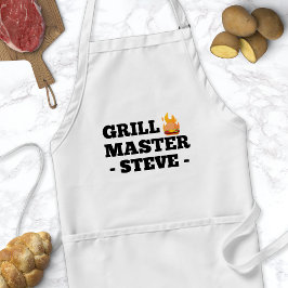Grill Master Personlig Namn Apron För manar Förkläde