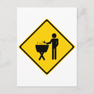 Grill Master Road-skylt Vykort