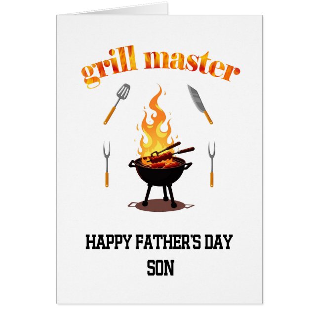 Grill Master Son Fars dag Hälsningskort (Framsidan)