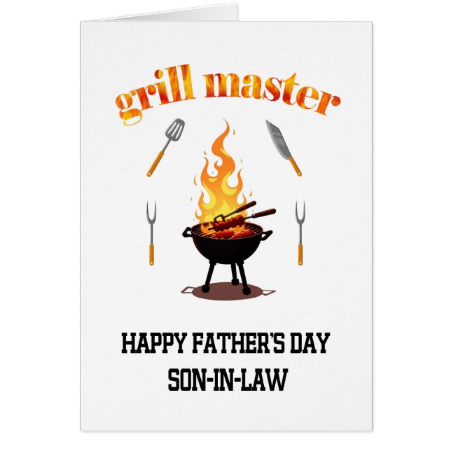Grill Master Son i Law Fars dag Hälsningskort (Framsidan)