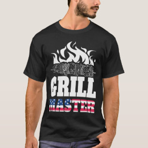 Grill Master USA Flag Patriotisk Grill BBQ 4:e jul T Shirt