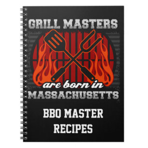 Grill Masters är född i Massachusetts Recipe Anteckningsbok Med Spiral