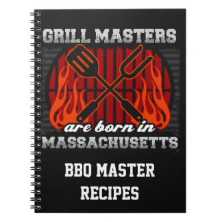 Grill Masters är född i Massachusetts Recipe Anteckningsbok Med Spiral