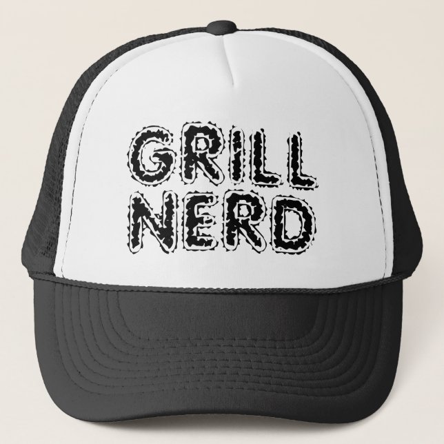 Grill Nerd funny trucker hat for BBQ chef Keps (Framsida)