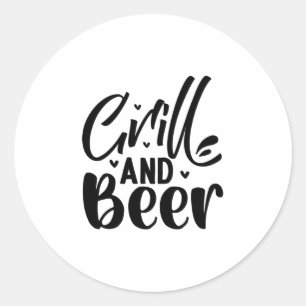 Grill och Beer Runt Klistermärke