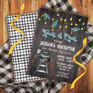 Grill och Chill BBQ Studenten Delvis Inbjudningar