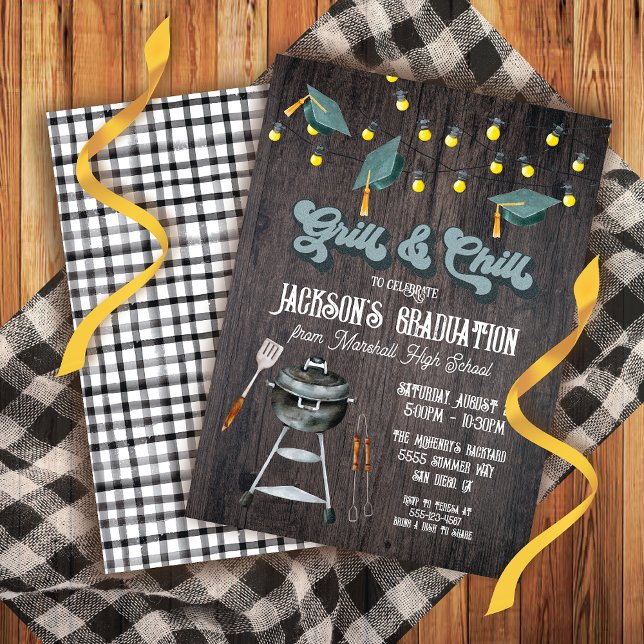 Grill och Chill BBQ Studenten Delvis Inbjudningar (Skapare uppladdad)