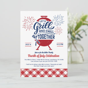 Grill och Chill fjärde juli grillfest inbjudan