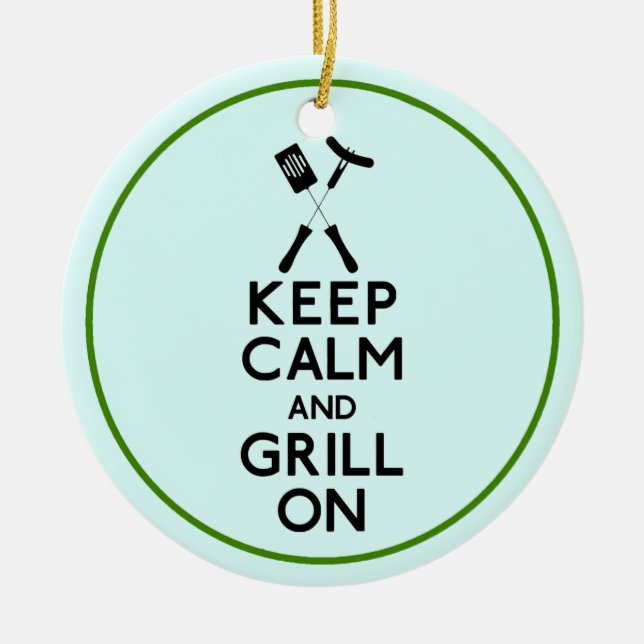 Grill på julgransprydnad keramik (Framsidan)