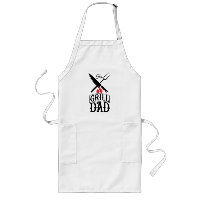 Grill Papa (anpassningsbar) Långt Förkläde (Framsidan)