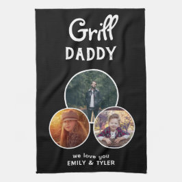 Grill pappa Modern Black Oval 3 Photo Far's Day Kökshandduk