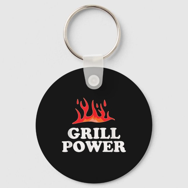 Grill Power - Funny Barbeque Bbq Slogan Sayed Nyckelring (Framsida)