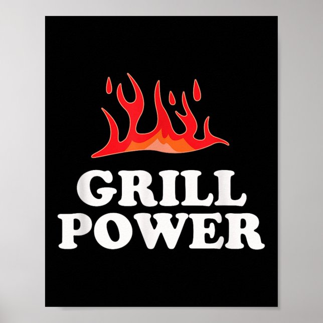 Grill Power - Funny Barbeque Bbq Slogan Sayed Poster (Framsidan)