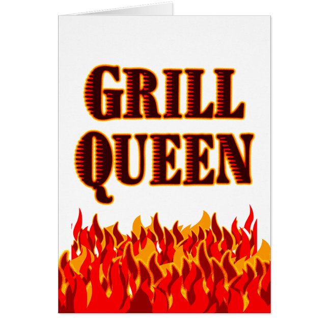 Grill Queen Funny BBQ-betalkort Hälsningskort (Framsidan)