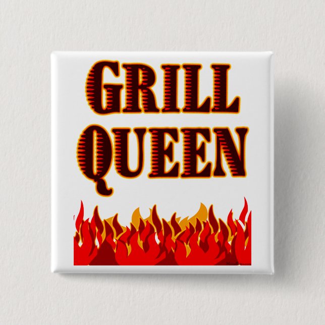 Grill Queen Funny BBQ Say Knapp (Framsida)