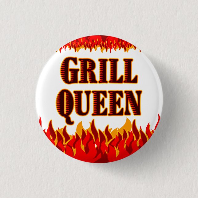 Grill Queen Funny BBQ Say Knapp (Framsida)