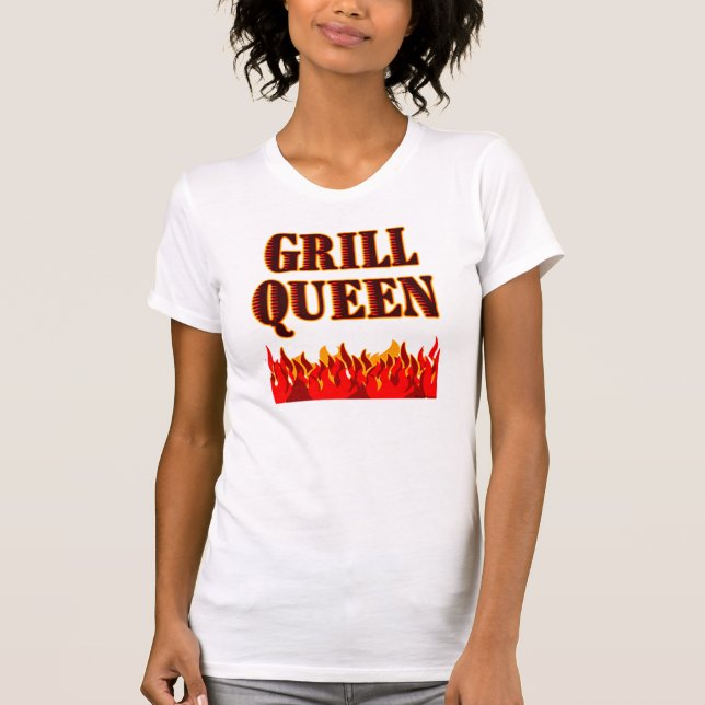 Grill Queen Funny BBQ Say T Shirt (Framsida)