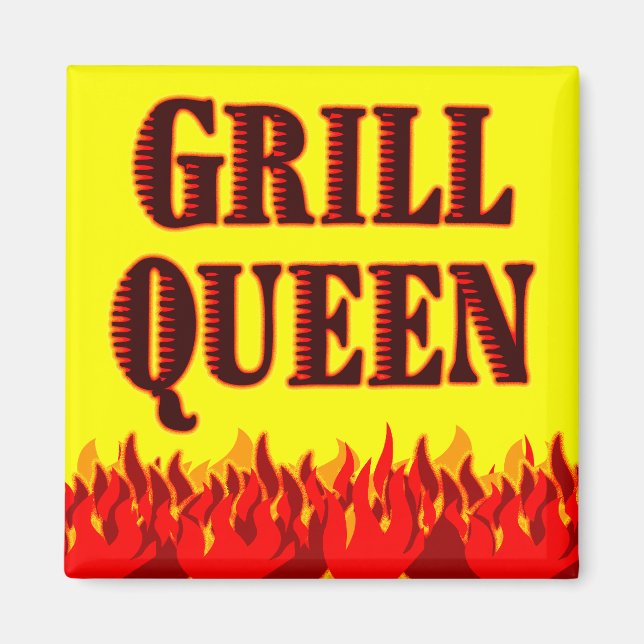 Grill Queen Funny BBQ Sayed Magnet (Framsidan)